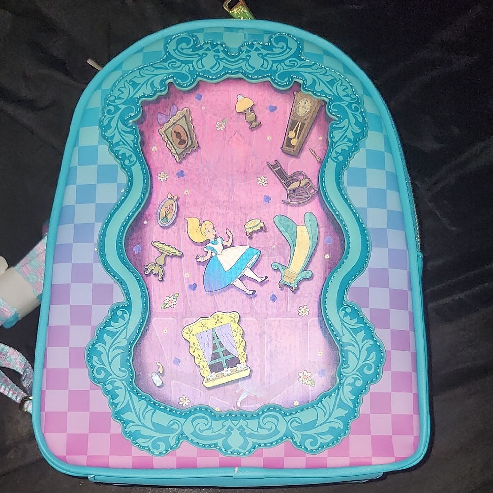 Loungefly Blue and Pink Mini Bag